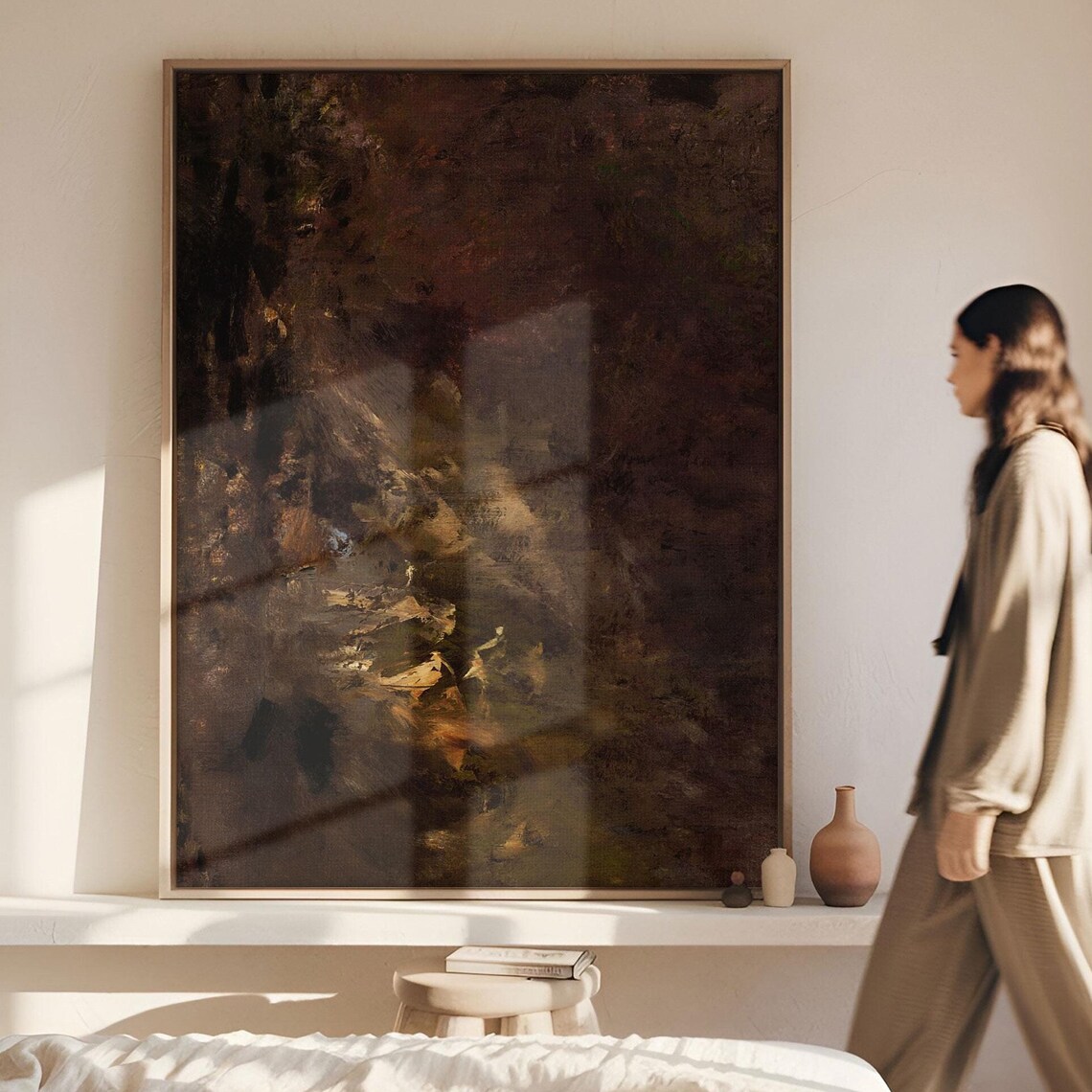 Wabi Sabi Moody Abstract Art Print, Minimalist