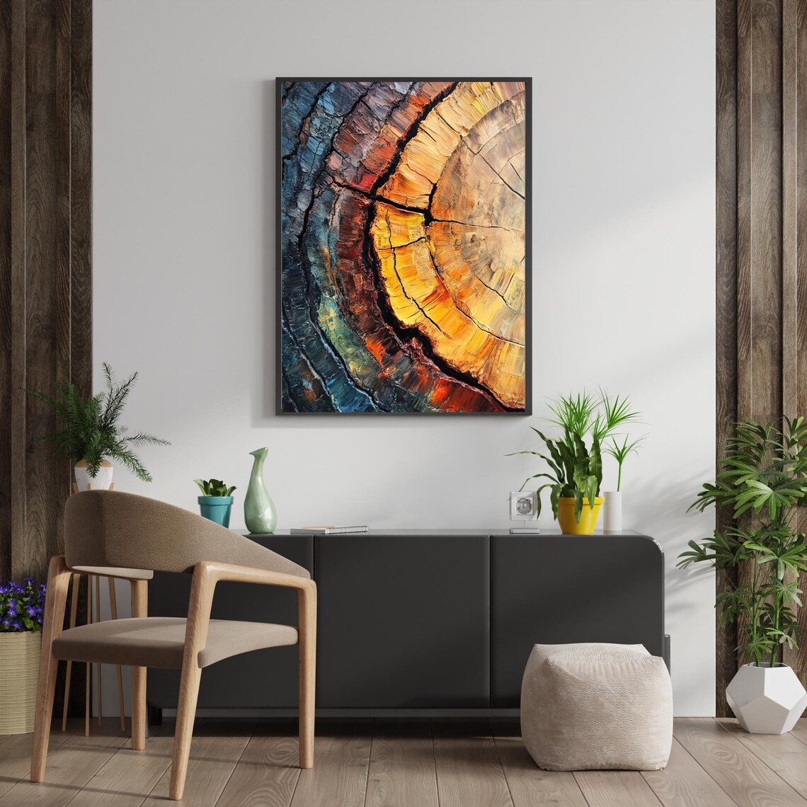 Tree Ring Nature Print, Rustic Minimalist Wall Art - Image 5