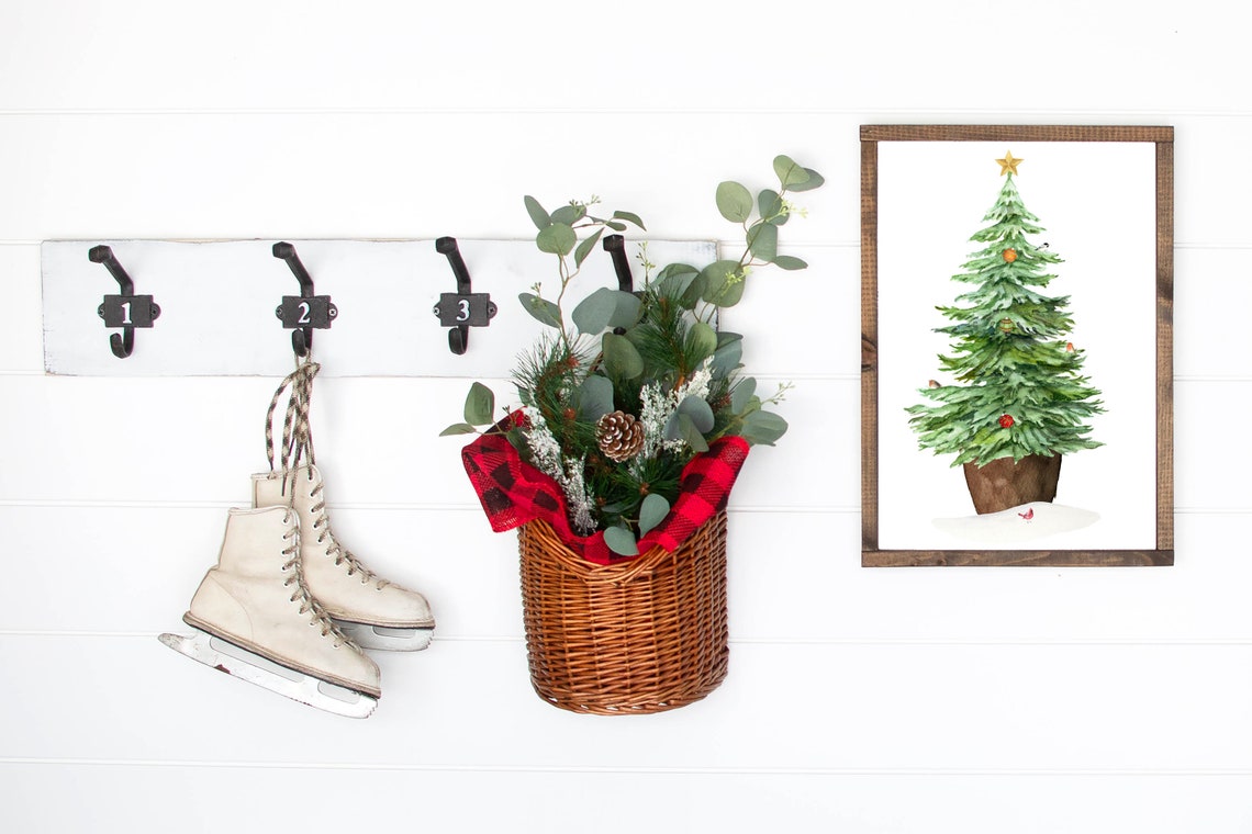Watercolor Christmas Tree With Gold Star And Cardinal Woodland Poster - Image 3