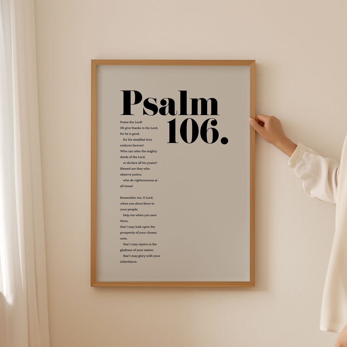 Psalm 106 Give Thanks To The Lord Full Text Bold Bible Verse Wall Art