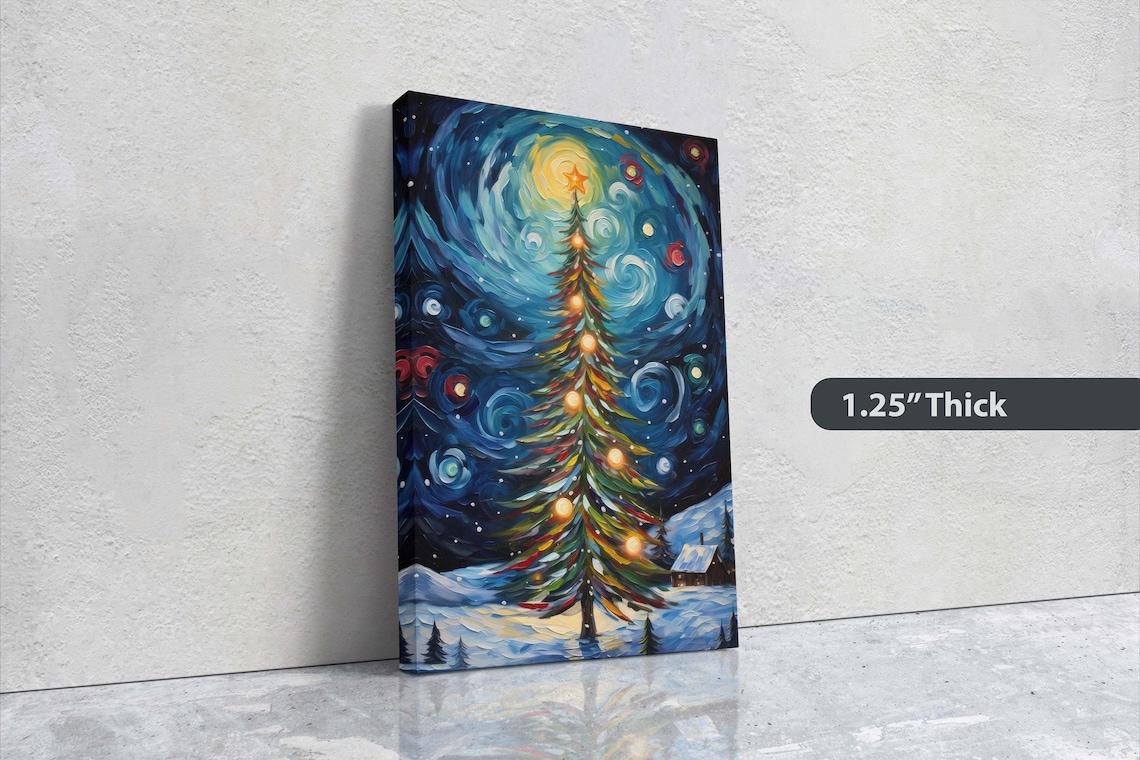 Starry Christmas Tree, Van Gogh-Inspired Art Print - Image 3