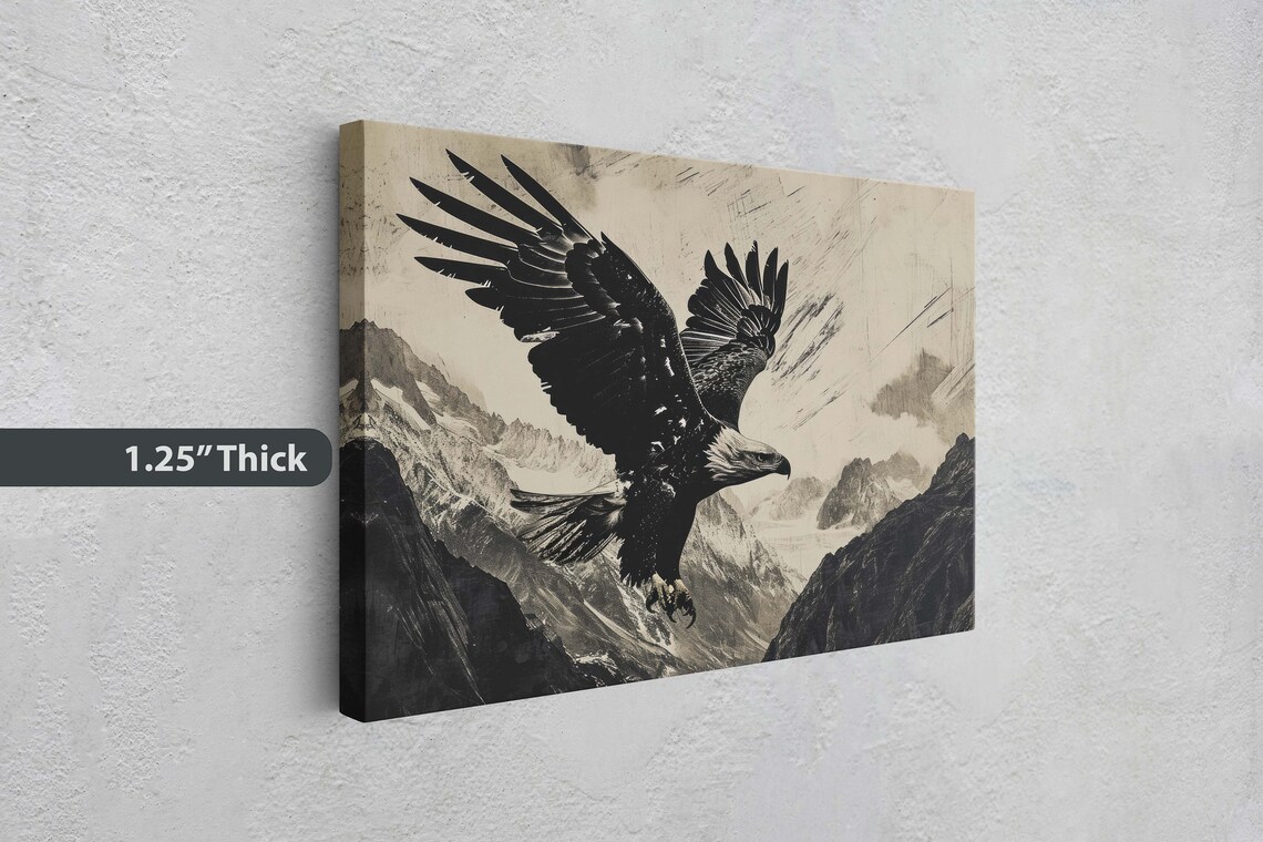 Bald Eagle Painting, Cabin Decor Nature Art - Image 3