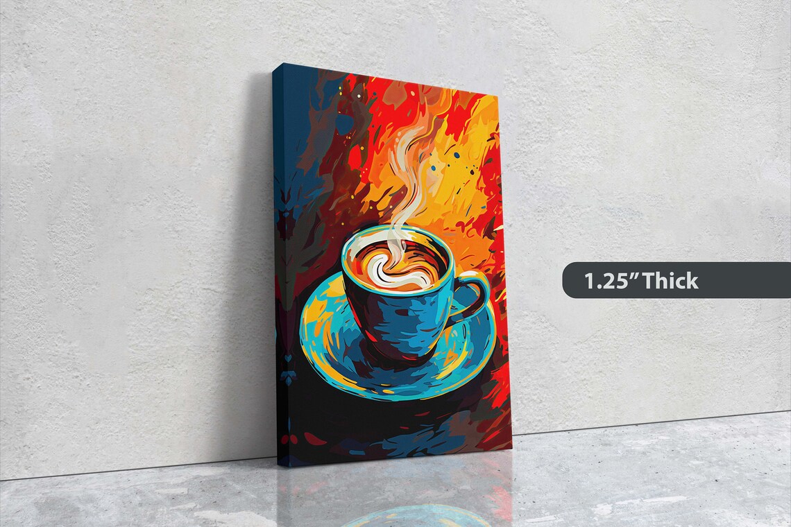Coffee Latte Pop Art, Modern Abstract Poster Print - Image 3