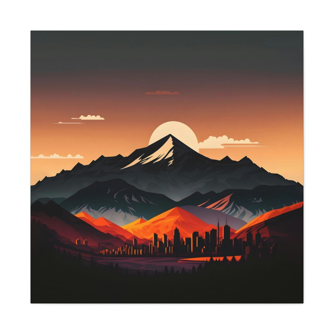 Denver Colorado Skyline Travel Poster