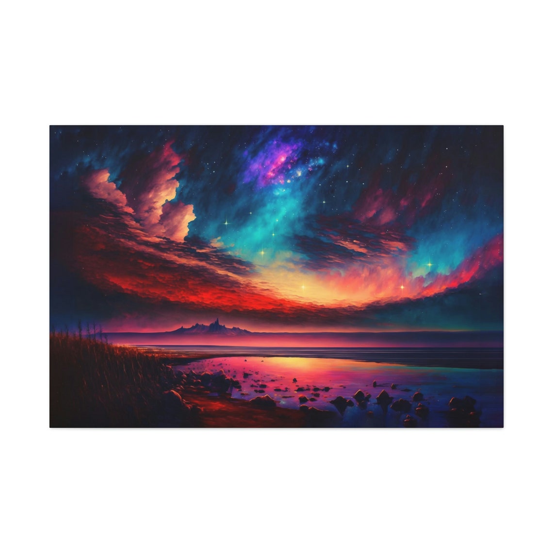Distant Mountains Landscape Art Print