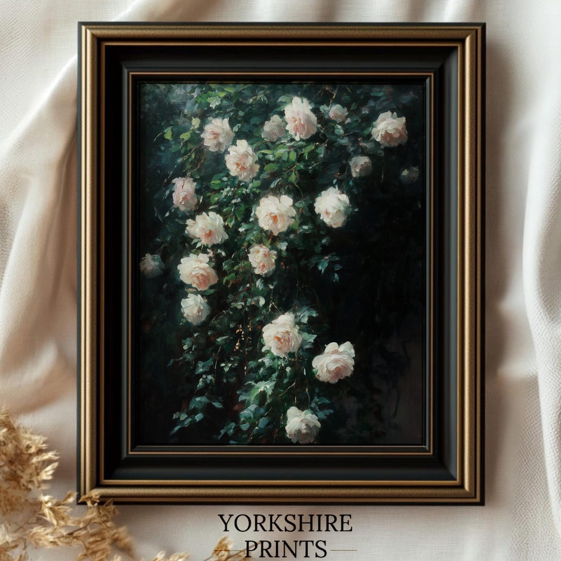 Moody Vintage Flower Print Dark Floral Still Life Oil Painting Vintage Moody Dark Flower Print Dark Academia Botanical Wall Art