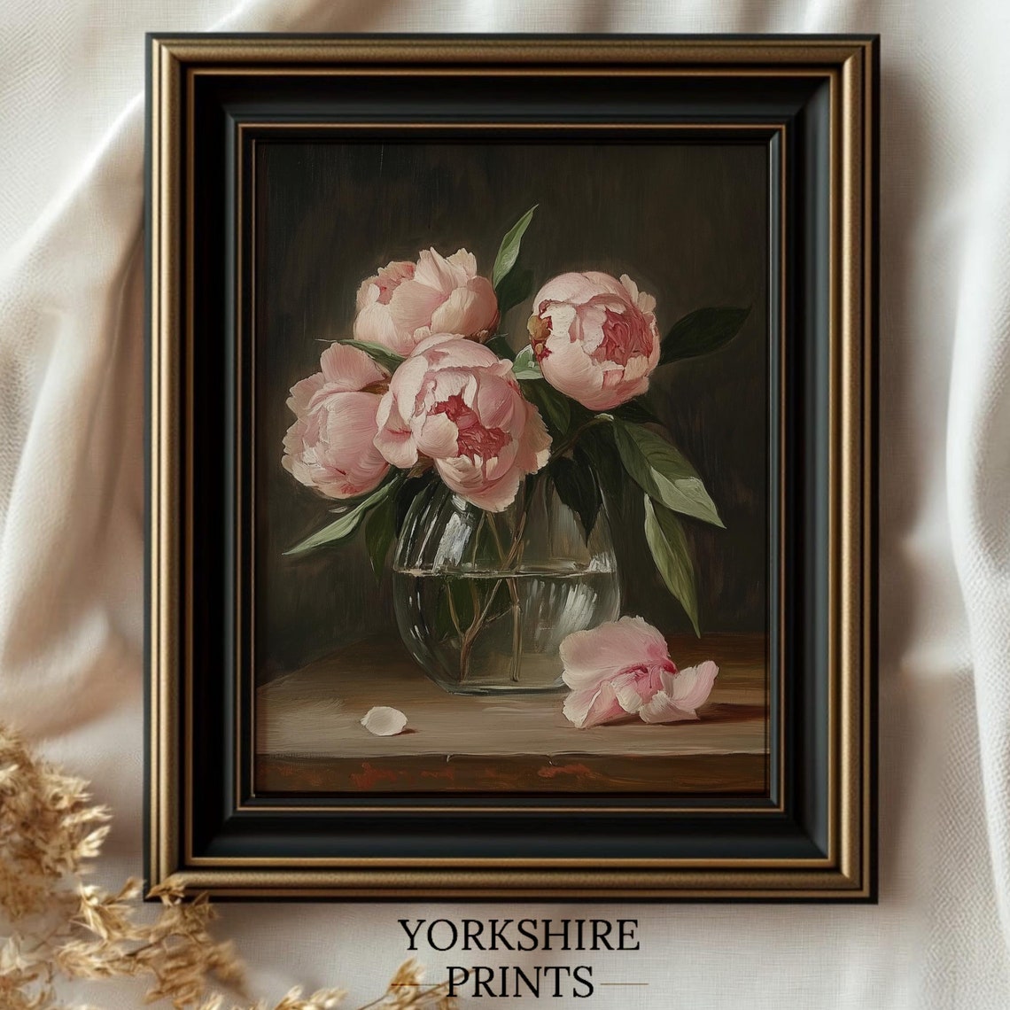 Moody Vintage Flower Print Dark Floral Still Life Oil Painting Moody Floral Wall Art Dark Moody Rose Print Dark Academia