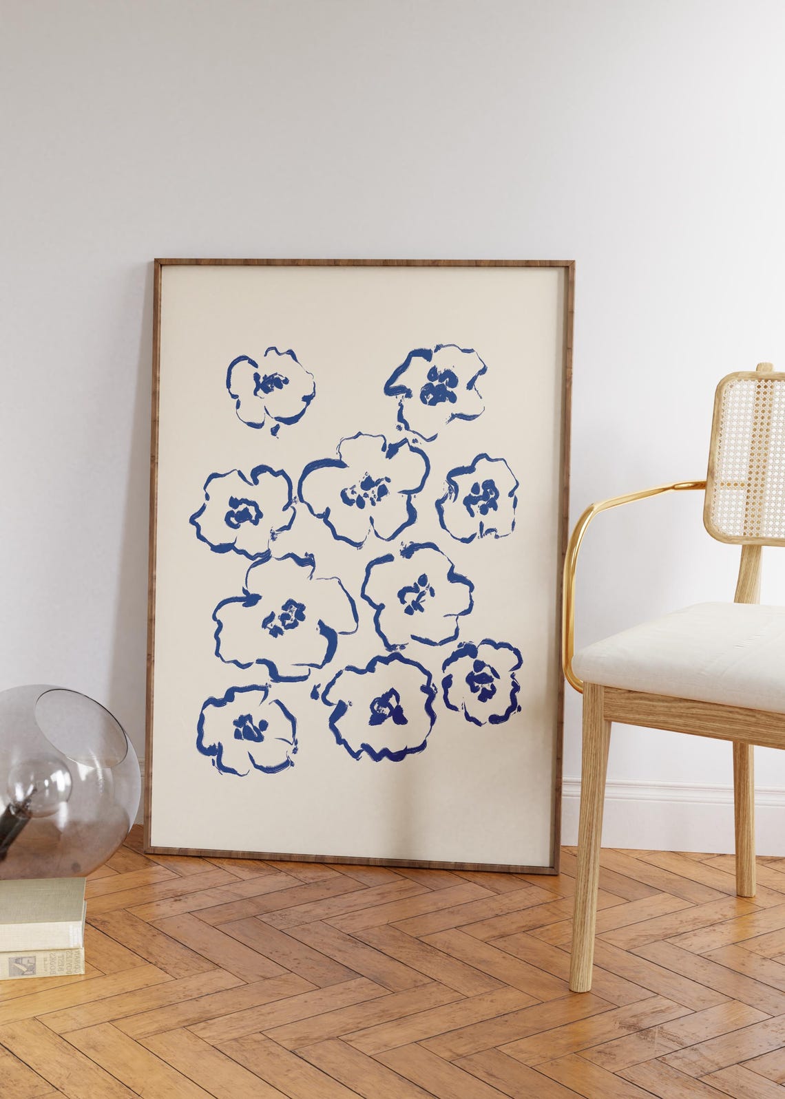 Handdrawn Flowers Minimalist Floral Art Print