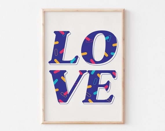 Love Typography Wall Art Love Graphic Poster Love Minimalist Wall Art New Home Gift Minimalist Wall Decor Love Wall Decor