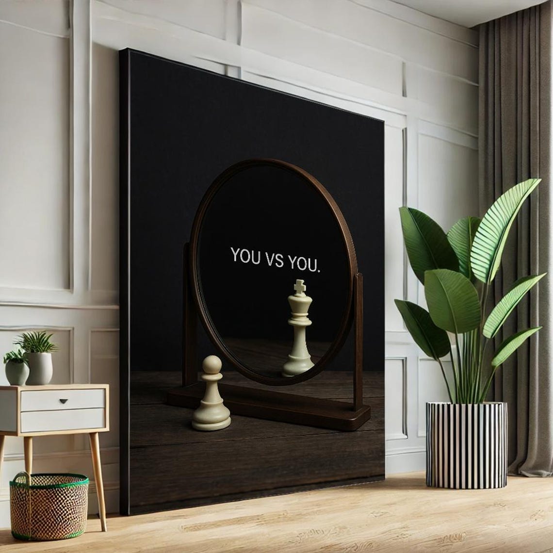 You Vs Chess Canvas Motivational Quote Art Print Mindset Wall Poster Office Gym Decor Home Gift For Him
