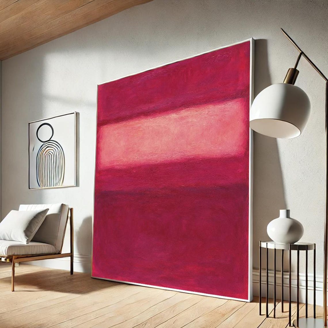 Red Color Field Abstract Modern Minimalist Rothko Style Poster