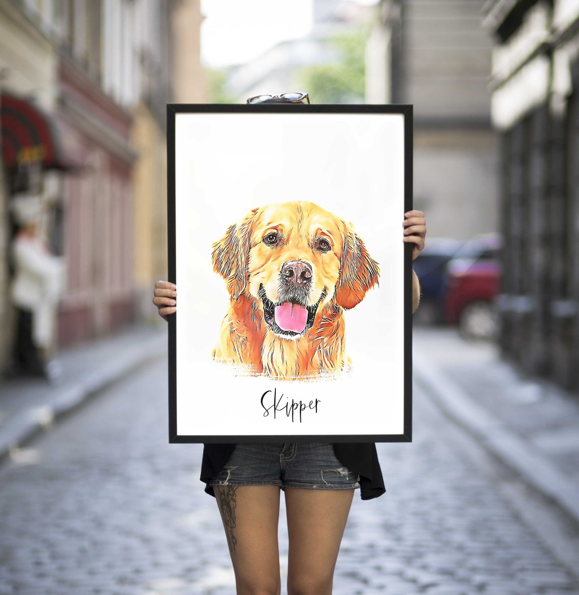 Custom Pet Portrait, Peekaboo Pet Memorial Art Print - Image 2