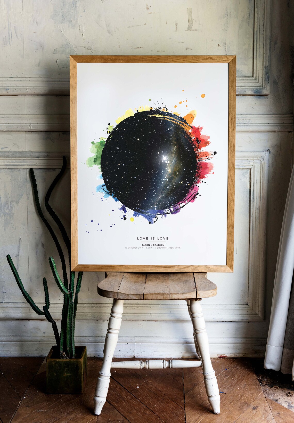 Personalized Star Map, LGBT Pride Anniversary Art Print - Image 4