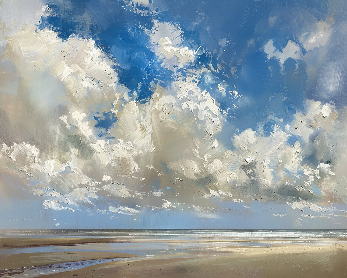 Coastal View With Big White Clouds Over Ocean - Image 3