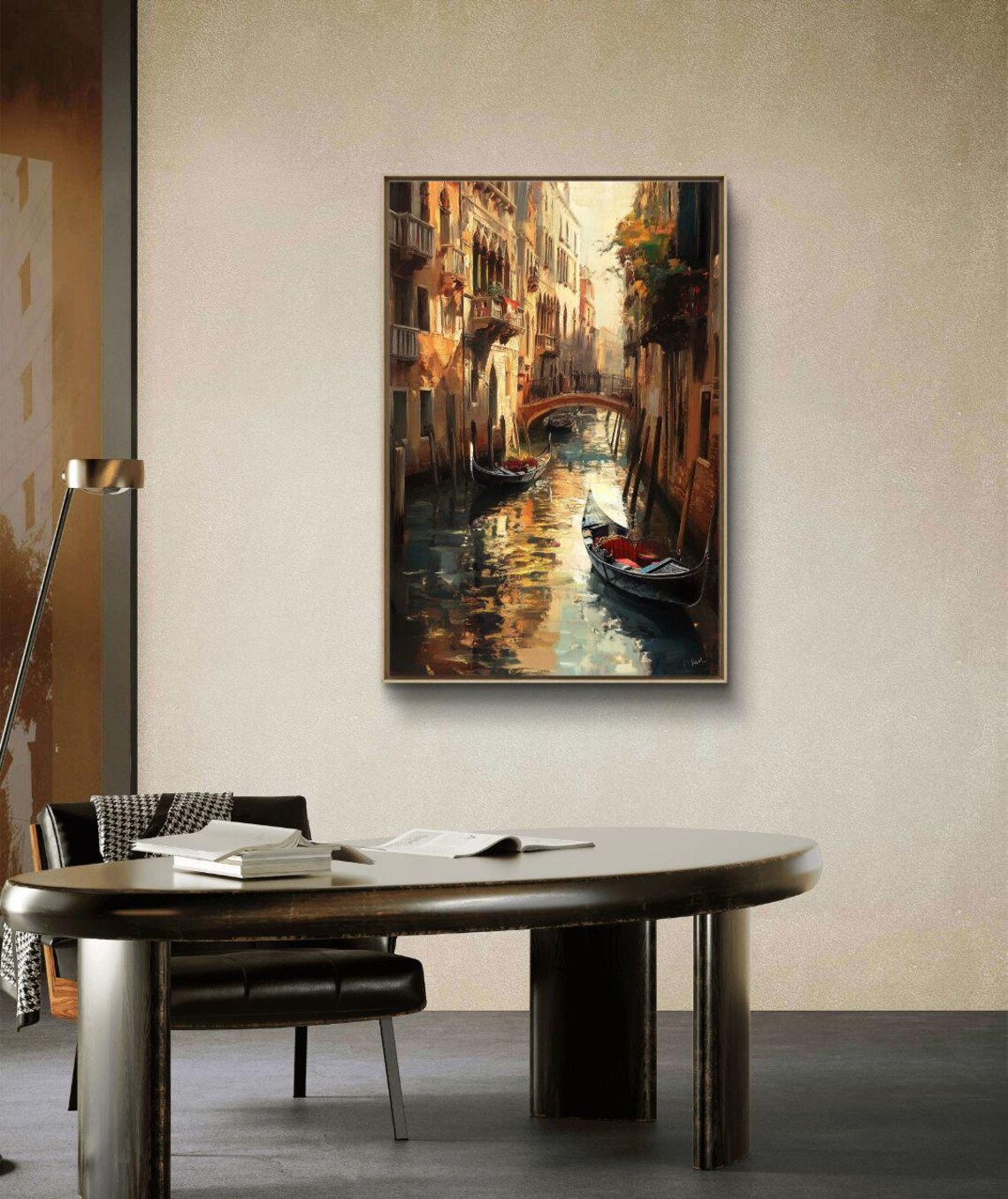 Venice Canal Romantic Gondola Ride Oil Painting