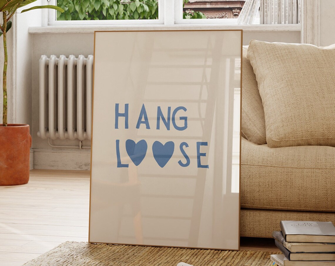 Hang Loose Minimalist Coastal Beach Art Print