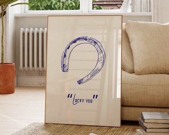 Lucky You Print Horseshoe Poster Retro Western Wall Art Wild West Print Retro Cowboy Decor Minimalist Western Print 1 Print
