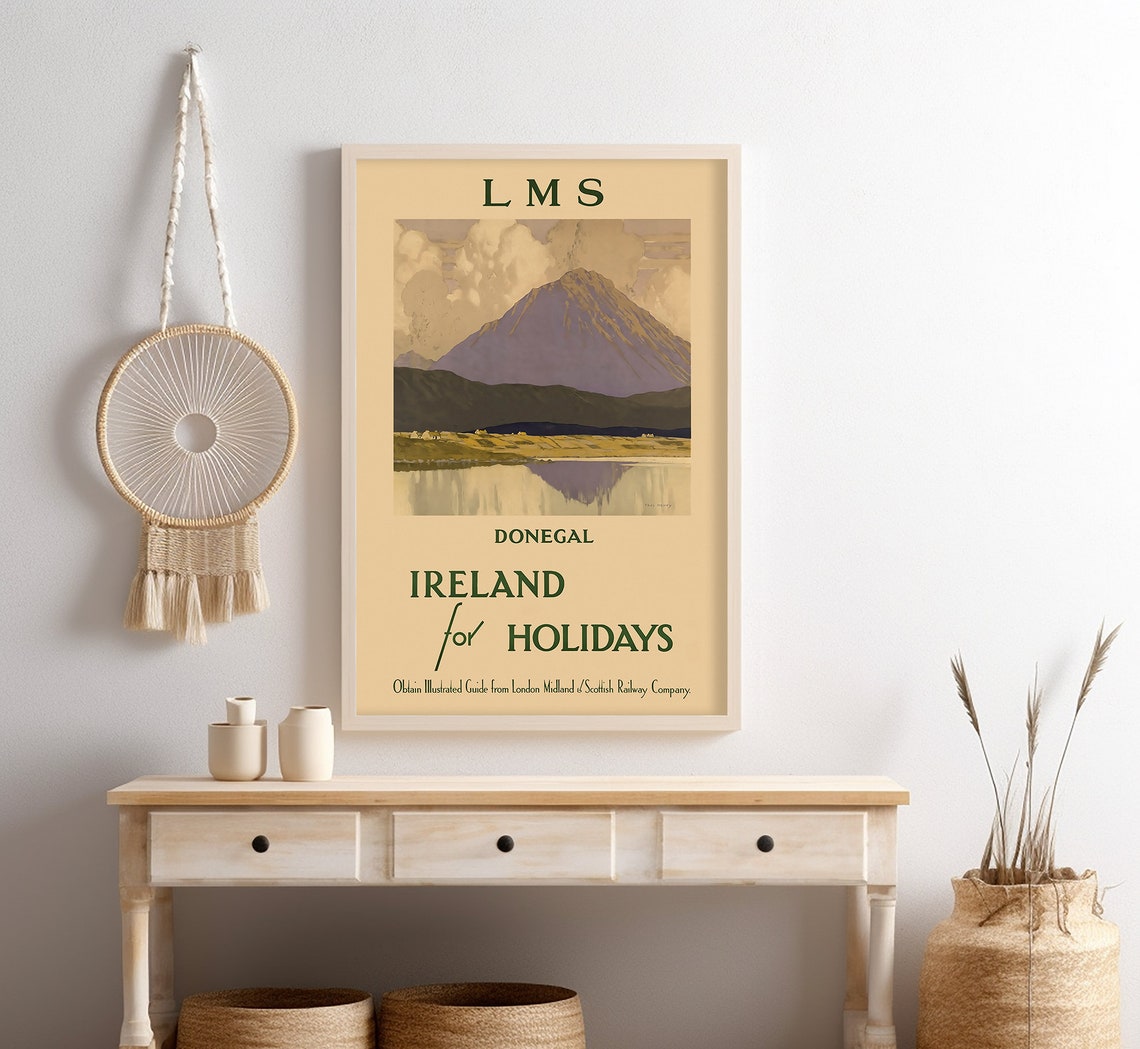 Donegal Ireland Mountain Lake Reflection Vintage Holiday Poster - Image 4