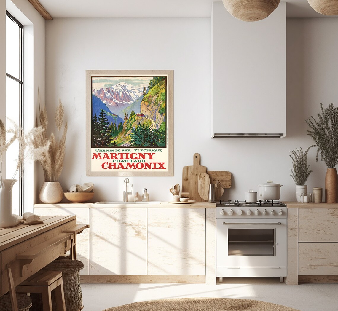 Martigny Chamonix Switzerland Vintage Travel Poster - Image 3