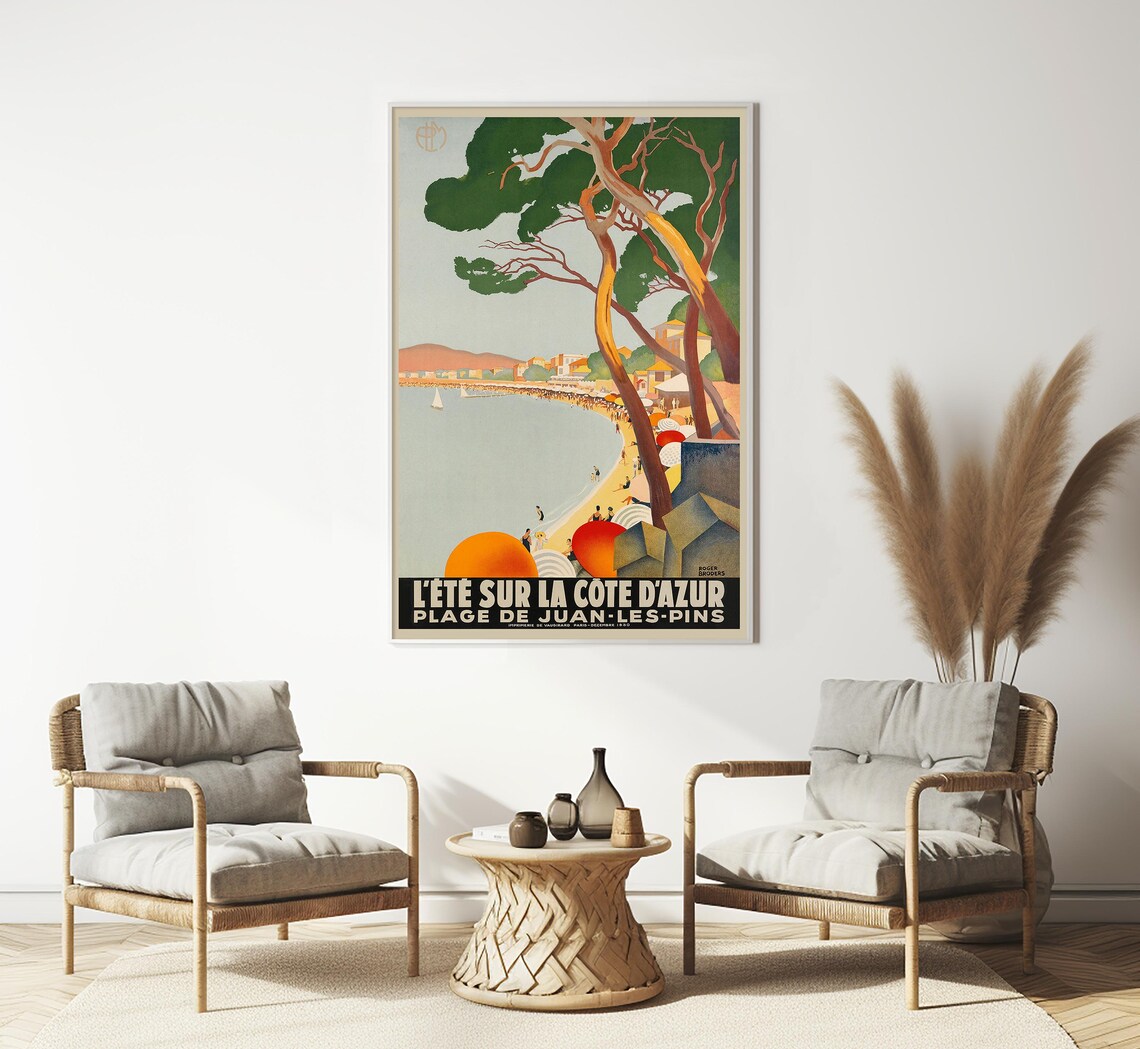 Cote D Azur by Roger Broders, Vintage Travel Poster - Image 3