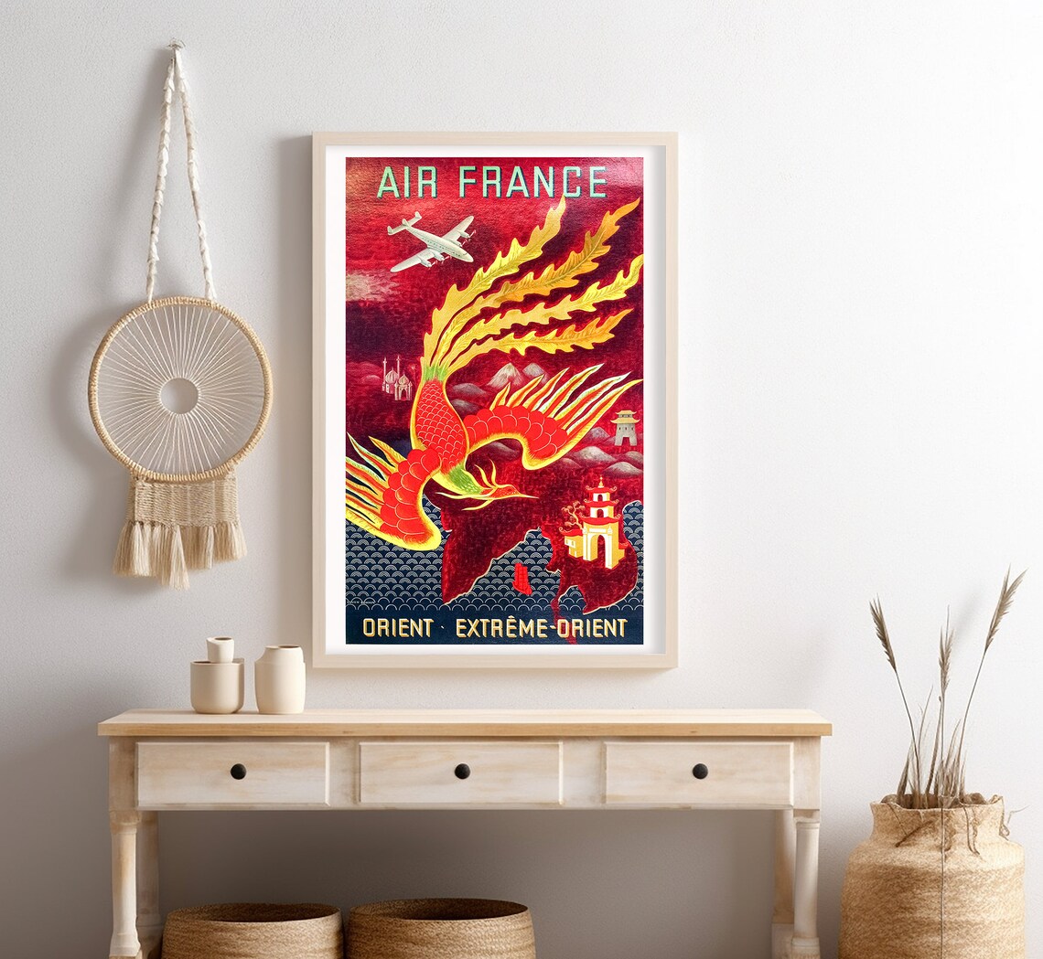 Air France Vintage Travel Poster, Extreme Orient - Image 4