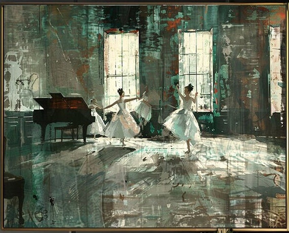 Ballerina Vintage Painting Ballet Dancer Art Print 1886 Dance Studio Style L Oil Panting L L 5 Sizes Available L 009