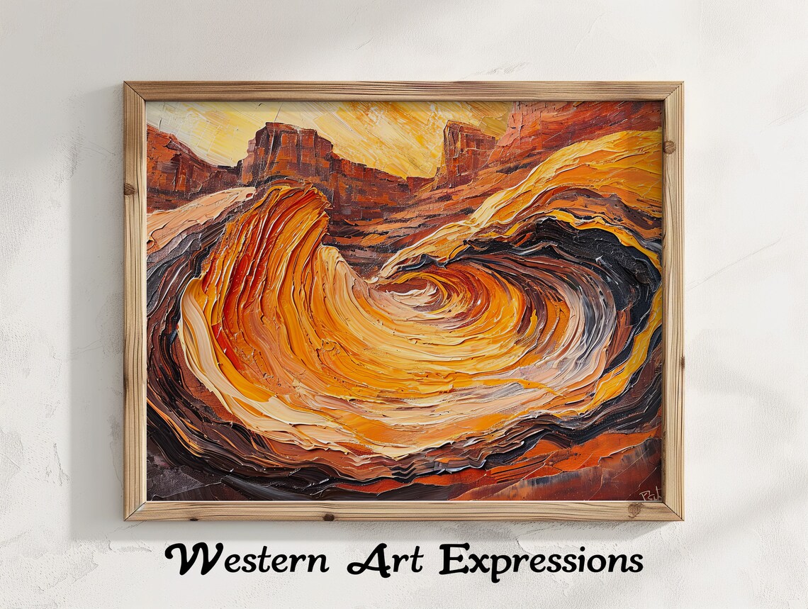 The Wave Coyote Buttes Impasto Oil Painting Southwest Desert Poster