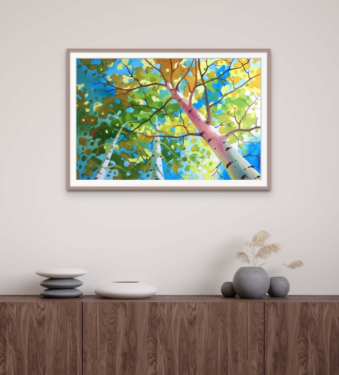 Abstract Birch Forest Art Print, Contemporary Landscape - Image 5