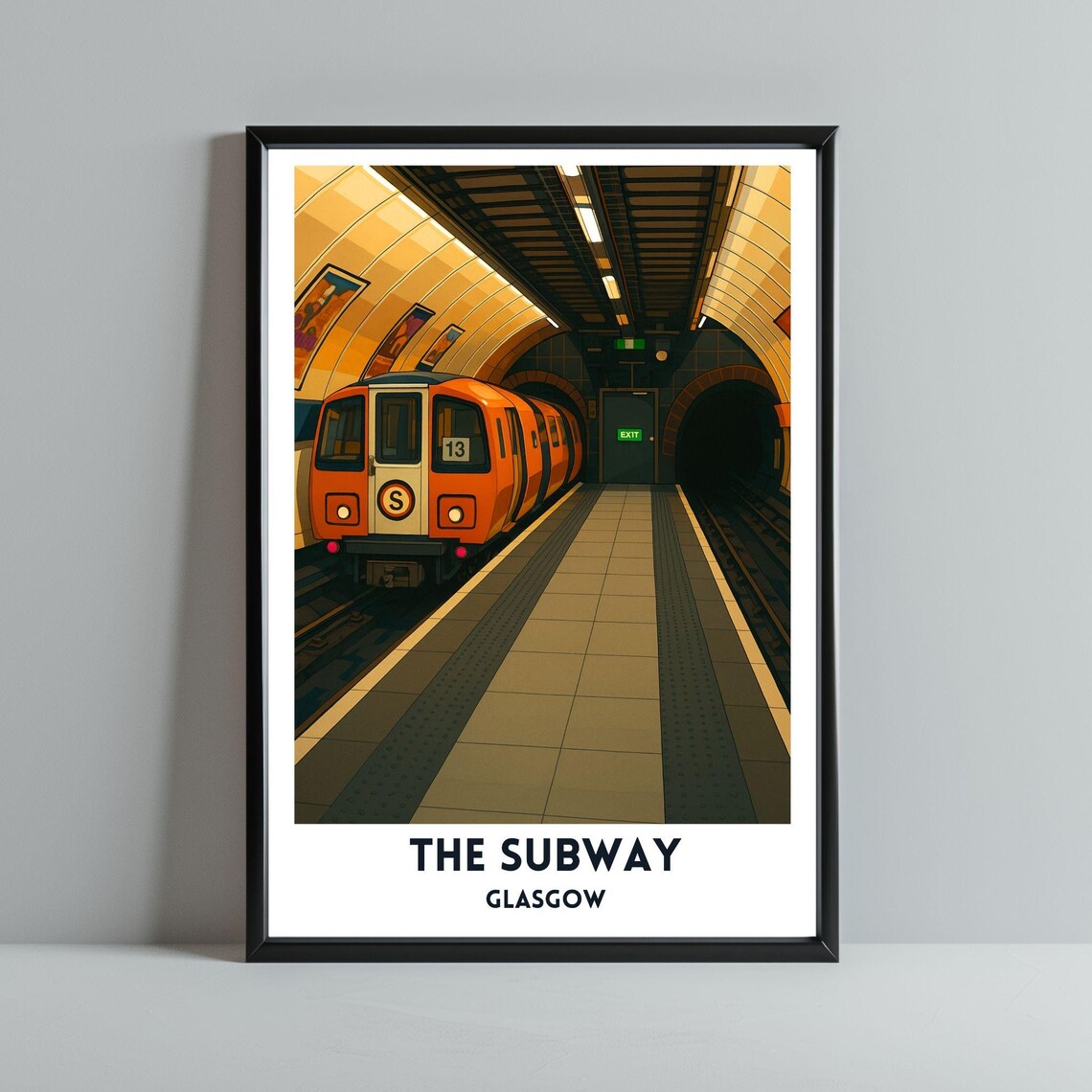 Glasgow Subway Travel Poster, Scottish City Print
