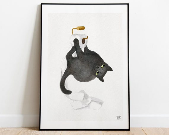 Black Cat - Traditional Travel Poster