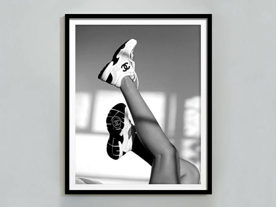 Sneaker Poster Designer Wall Art Black And White Luxury Fashion Print Hypebeast Room Decor Girly Wall Art