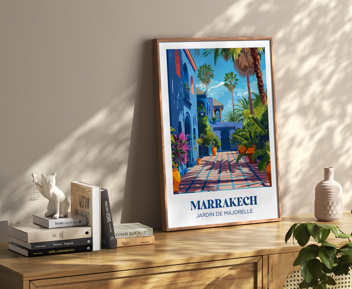 Majorelle Garden Travel Poster, Marrakesh Art Print - Image 4