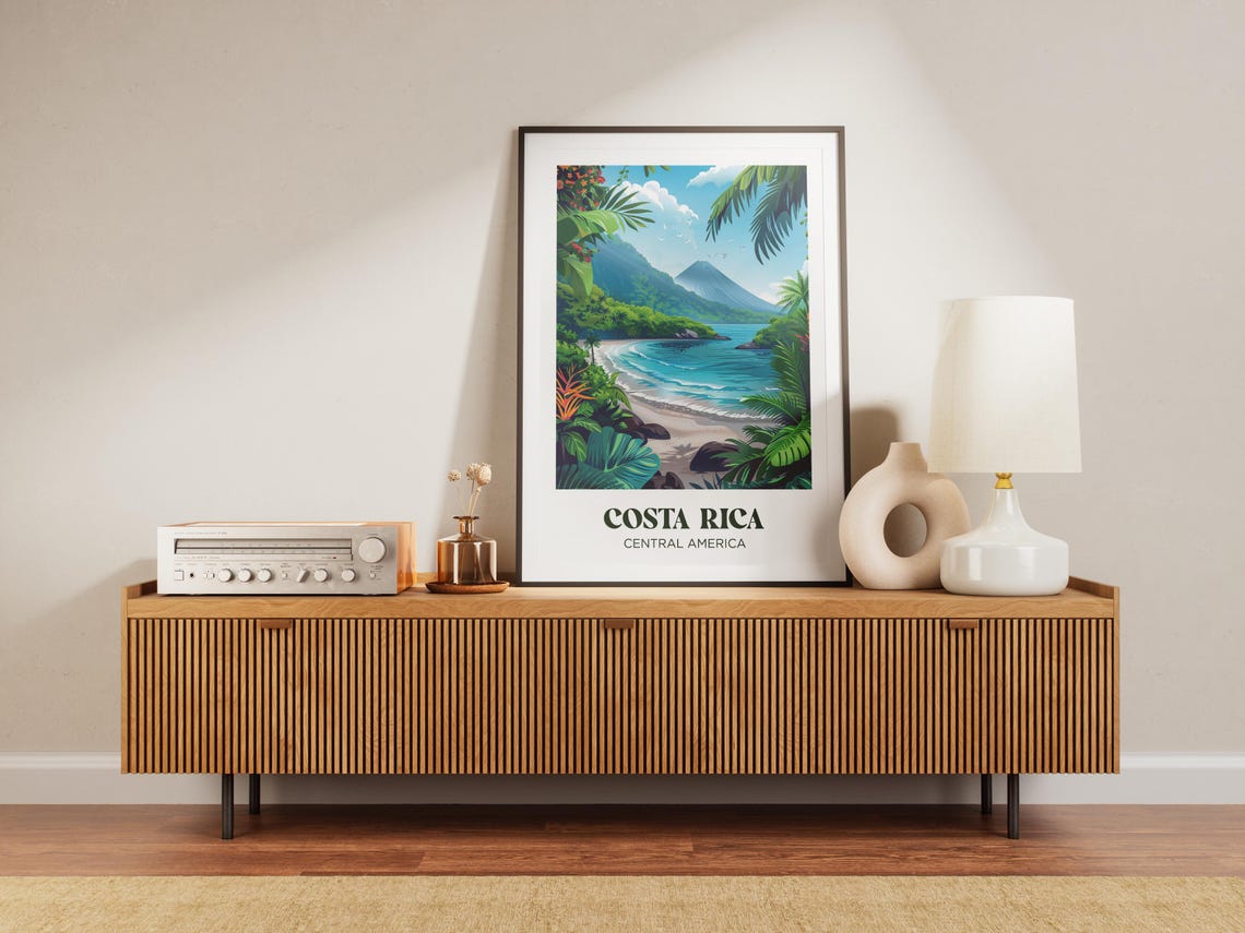 Costa Rica Travel Poster Costa Rica Art Print Costa Rica Painting Illustration Costa Rica Watercolor Home Decor - Image 2