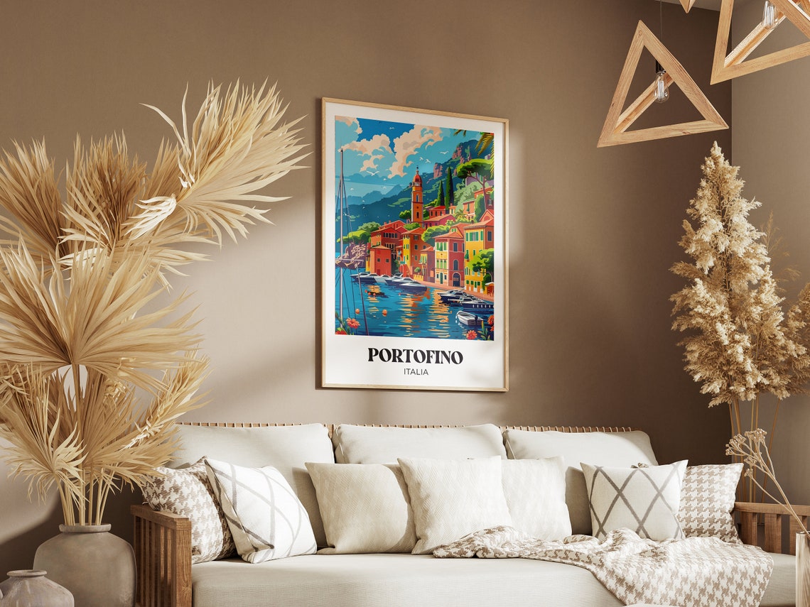 Portofino Travel Poster Portofino Illustration Portofino Travel Poster Portofino Italy Wall Decoration Italy Gift - Image 2