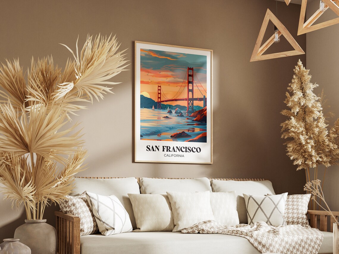 San Francisco Golden Gate Travel Poster, Illustration - Image 2