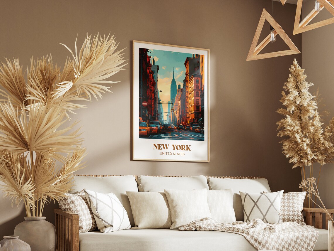 New York City Retro Travel Poster, Wall Art Print - Image 2