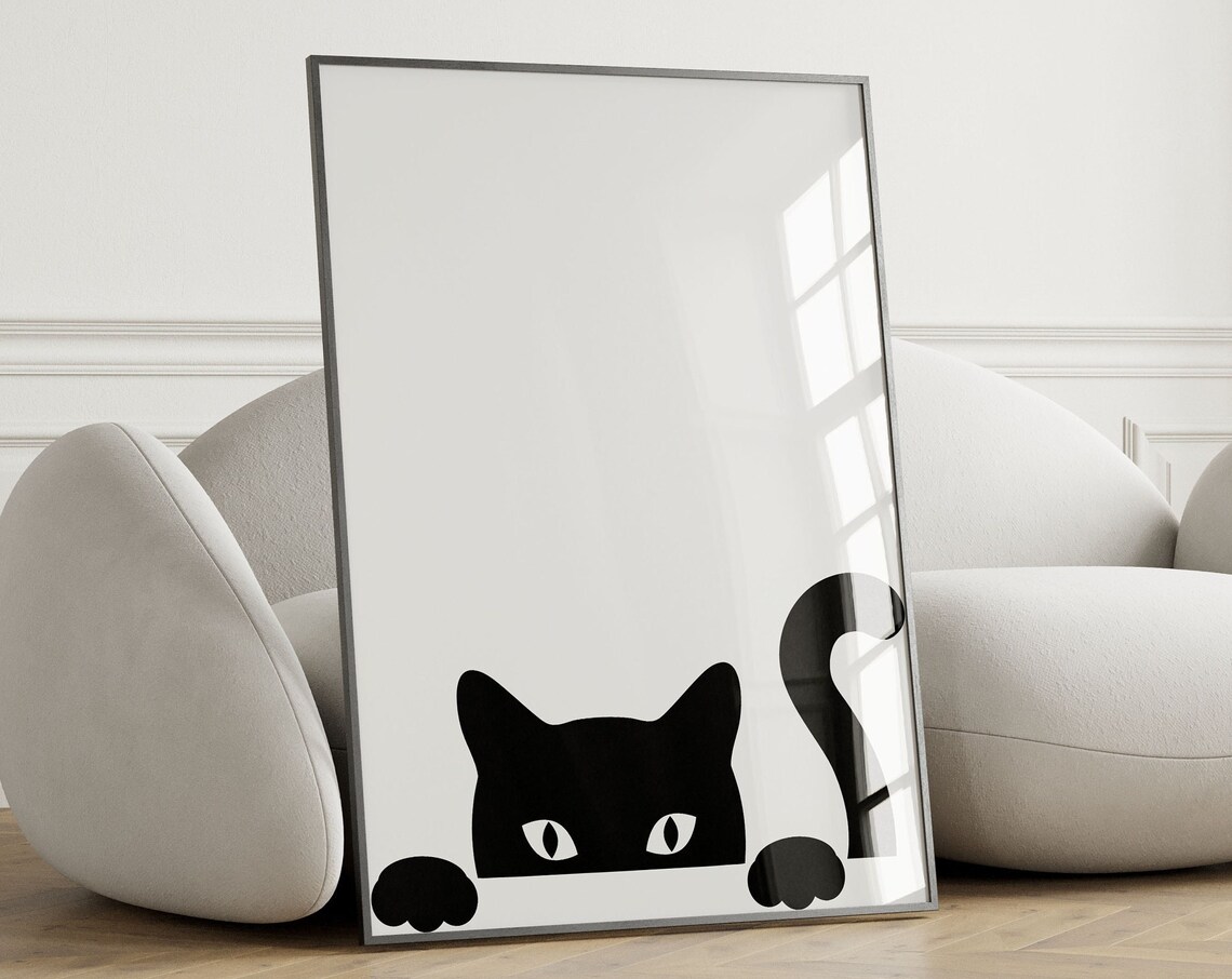 Funny Cat Poster, Nursery Room Animal Art Print