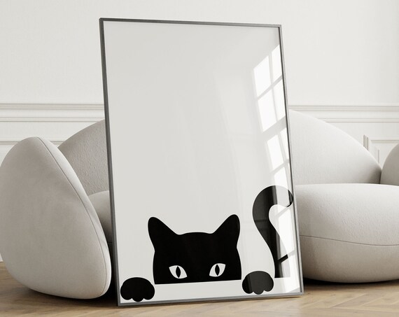 Funny Cat Poster, Nursery Room Animal Art Print