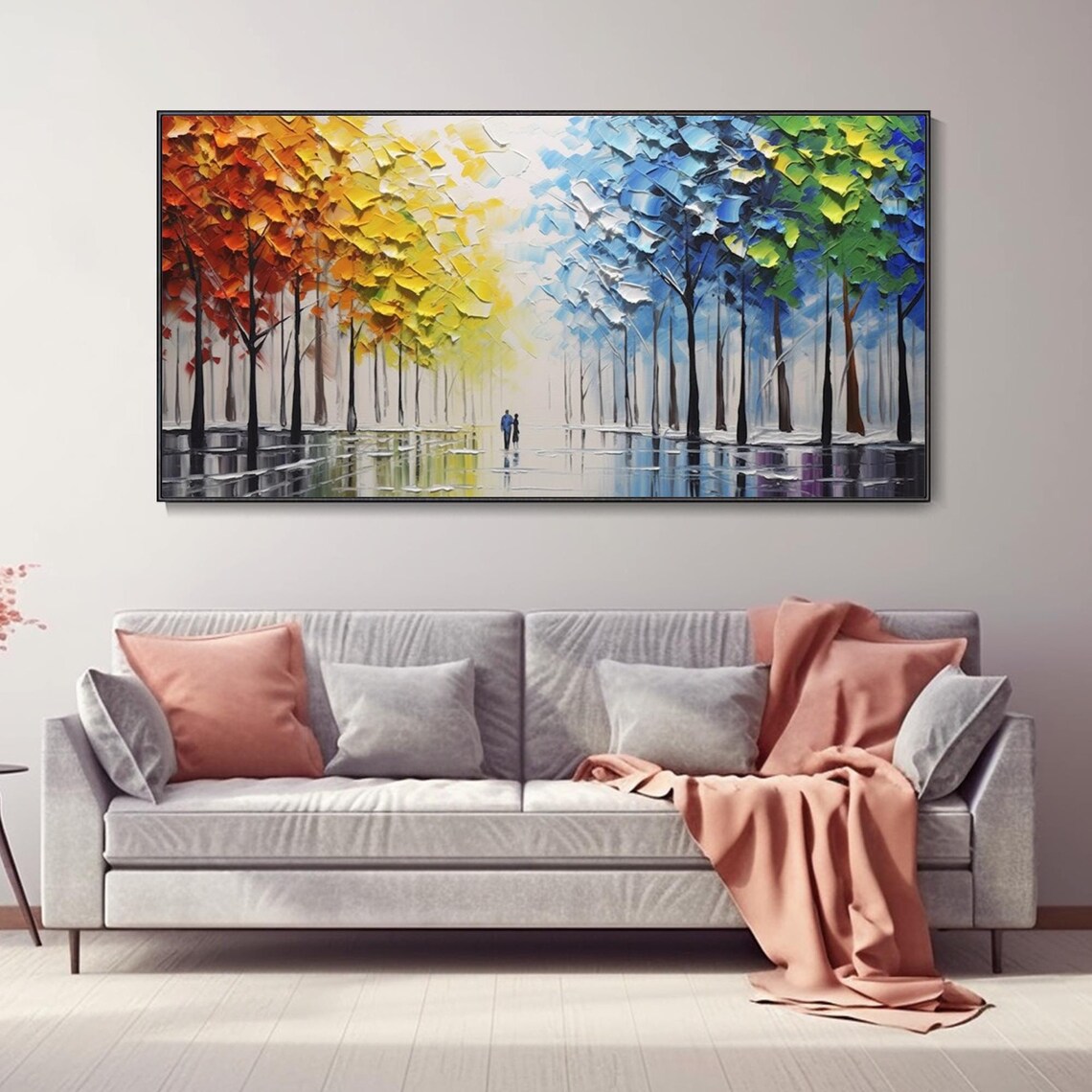 Four Seasons Forest Road, Oil Painting Art Print