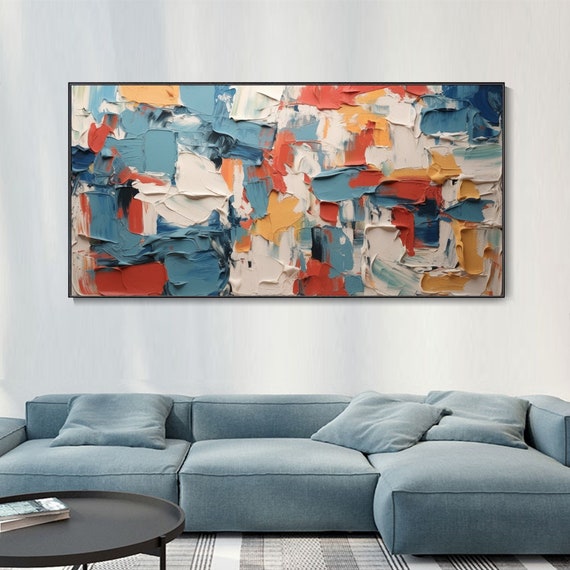 3d Abstract Graffiti Block Oil Painting Color Thick Pattern Texture Palette Knife Art Minimalist Wall Customized Personalized Gift