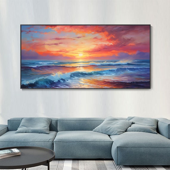 Custom Seascape Sunrise Oil Painting Art Print