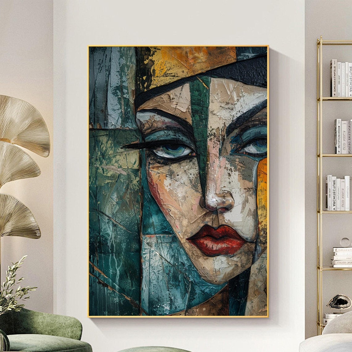 Abstract Female Model Oil Painting On Original Pretty Girl Painting Large Portrait Wall Art Custom Painting Bedroom Wall Decor