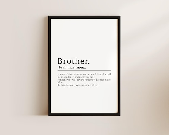 Brother Definition Art Print, Boys Bedroom Decor
