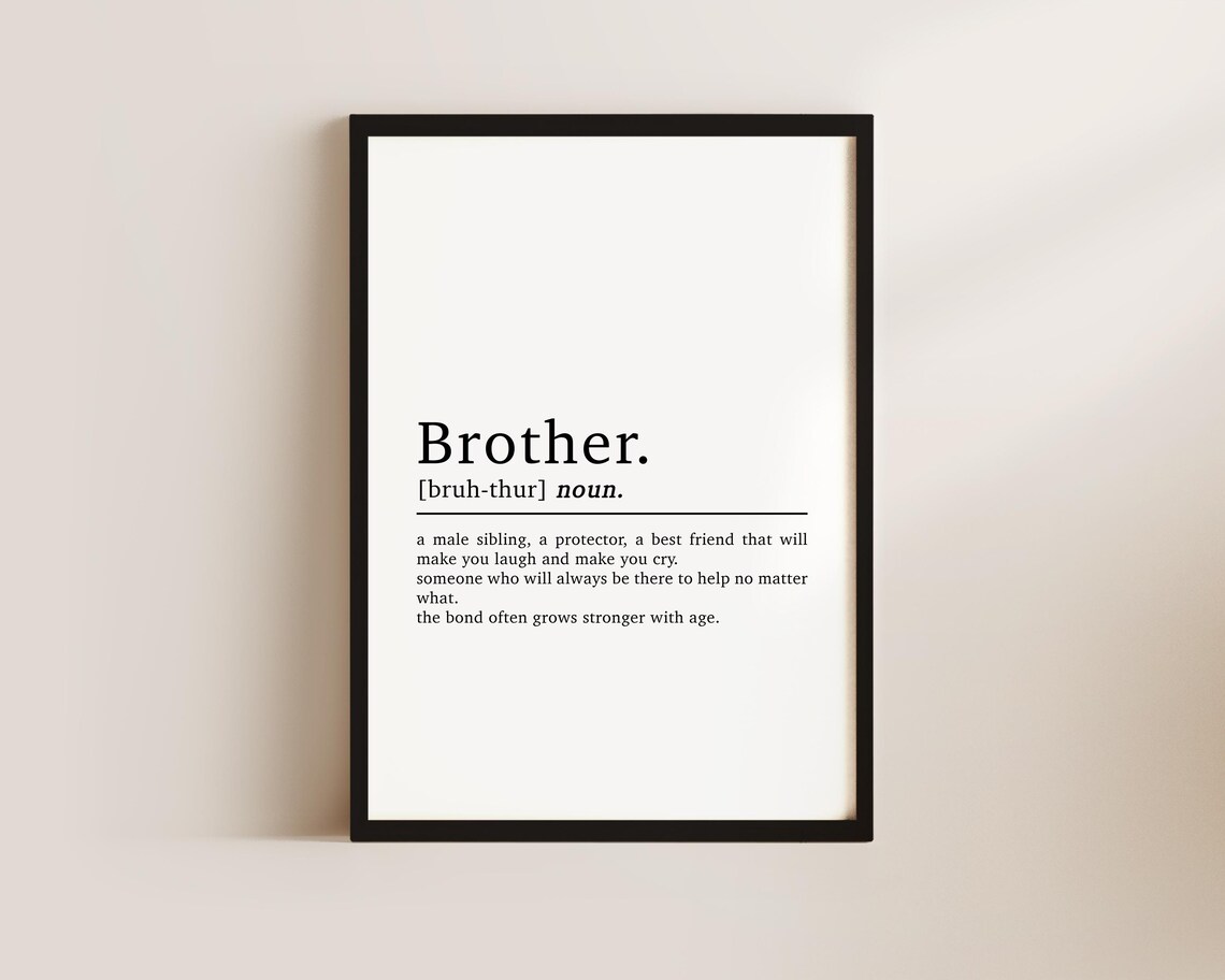 Brother Definition Art Print, Boys Bedroom Decor