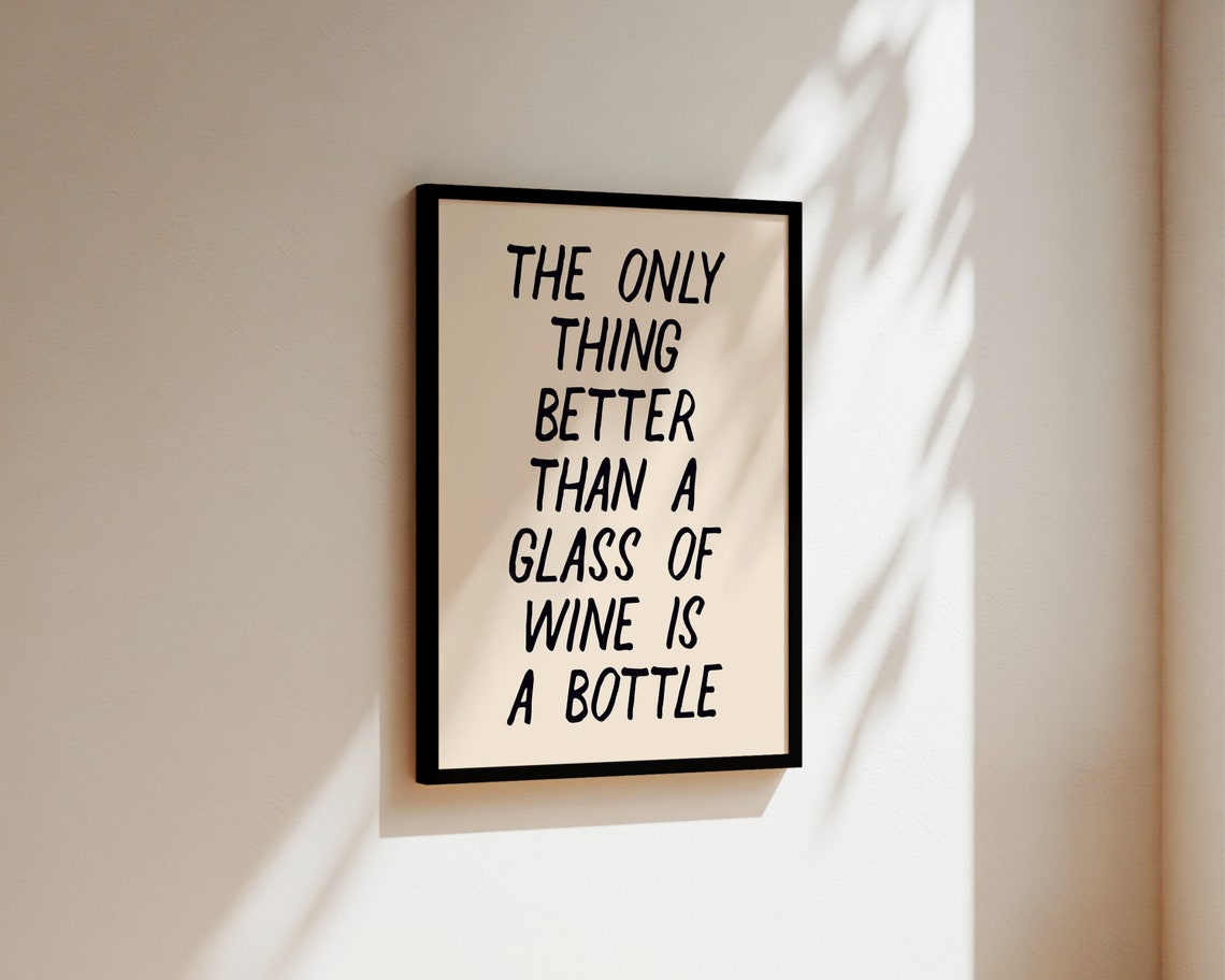 Funny Wine Saying, Wine Poster for Kitchen or Bar Cart - Image 3