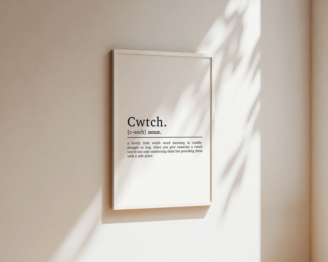 Cwtch Definition Bedroom Wall Art, Welsh Quote Print - Image 2