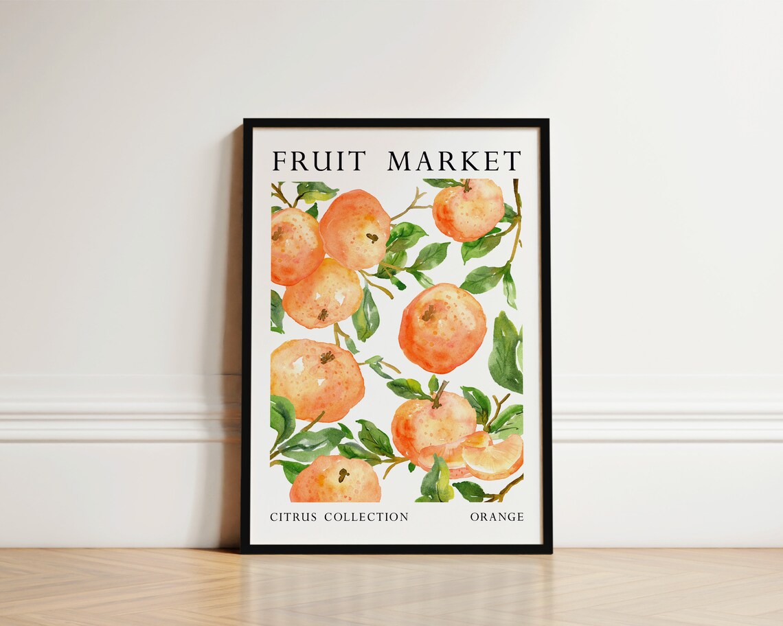 Fruit Market Orange Art Print, Mediterranean Decor