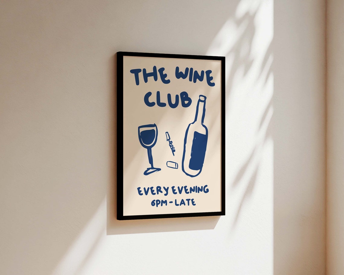 Wine Club Kitchen Quote, Art Print - Image 3