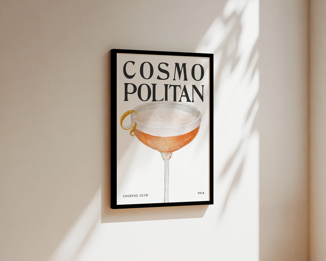 Cosmopolitan Cocktail Club No 6 Poster for Kitchen Bar Decor - Image 3