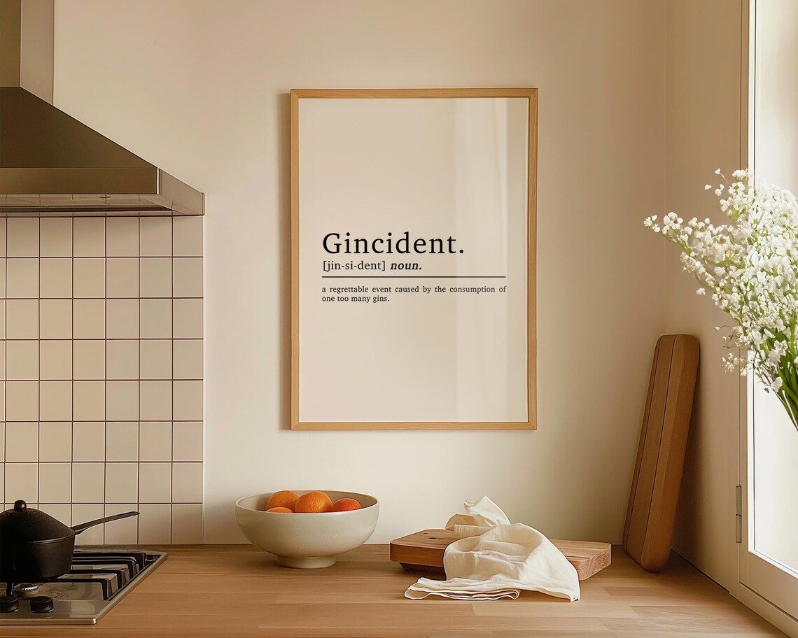 Gin Definition Funny Kitchen Poster, Kitchen Decor - Image 2